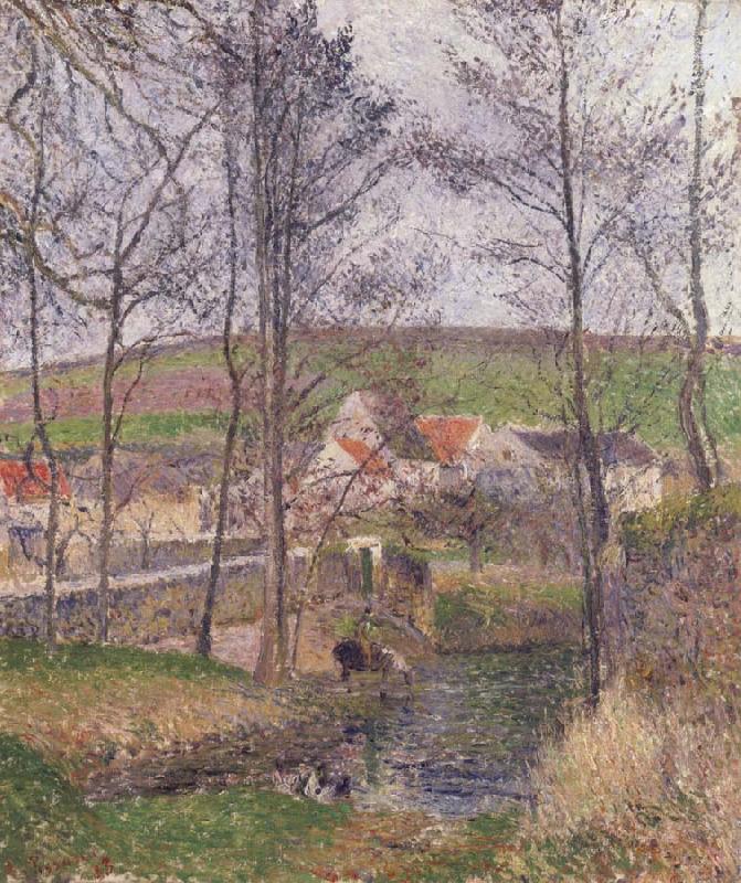 Camille Pissarro The banks of the Viosne at Osny Norge oil painting art